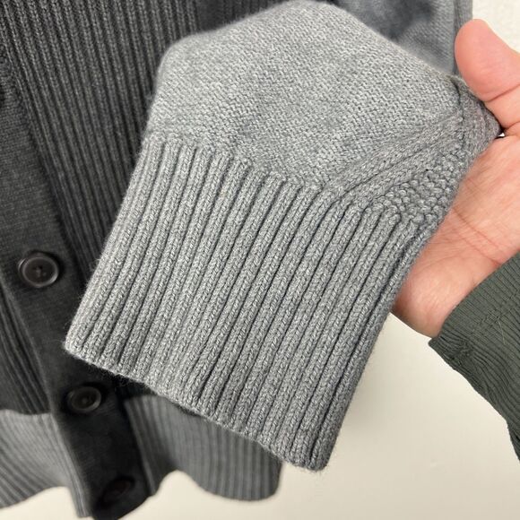 A|X Armani Exchange Sweater Men Extra Large Grey Cardigan Button Up Wool Blend - Picture 8 of 16